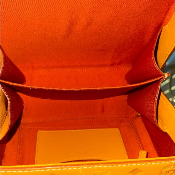 MCM Mustard colored Crossbody Bag with Iconic Monogram excellent condition - Picture 6 of 11
